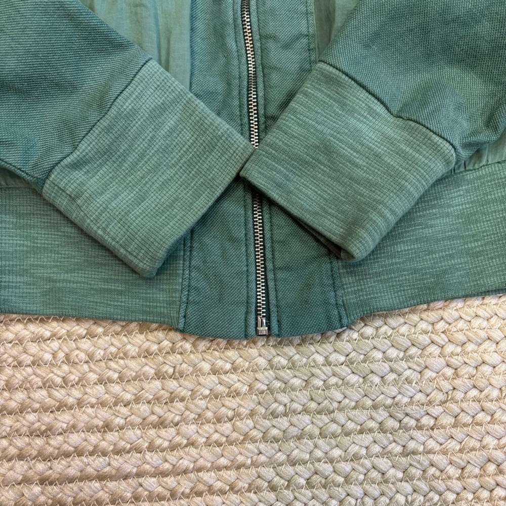 Anthropologie Hei Hei Green Lightweight Full Zip Bomber Jacket XXSP Petite - Picture 3 of 13